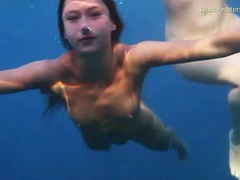 Find-Best-Pussy.com presents: See lean naked bodies underwater in ocean