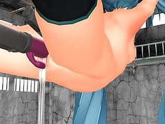 Find-Best-Pussy.com presents: Mmd blue hair babe pierced tits sex toys anal squirt gv00186