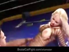Find-Best-Pussy.com presents: Two cleaning ladies fight in the boxing ring and gets fucked