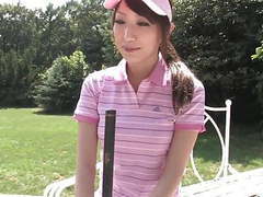 Find-Best-Pussy.com presents: Naughty brunette sucks stud's dick after a game of golf