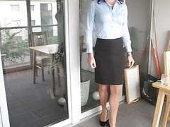 Find-Best-Pussy.com presents: Slinky crossdresser simone ready for the office