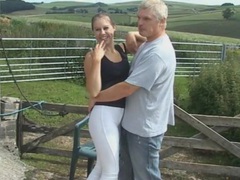 Find-Best-Pussy.com presents: Quickie outdoors fucking ends with cum on tits for masie dee, Couple, Hardcore, Outdoor, British, Blowjob, Natural Tits, Socks, Pussy Licking, Fingering, Cowgirl, Long Hair