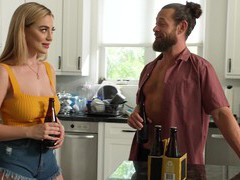 Find-Best-Pussy.com presents: Quickie in the kitchen ends with cum in mouth for blake blossom