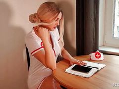 Find-Best-Pussy.com presents: German nurse lauren help guy with sex to get a sperm sample
