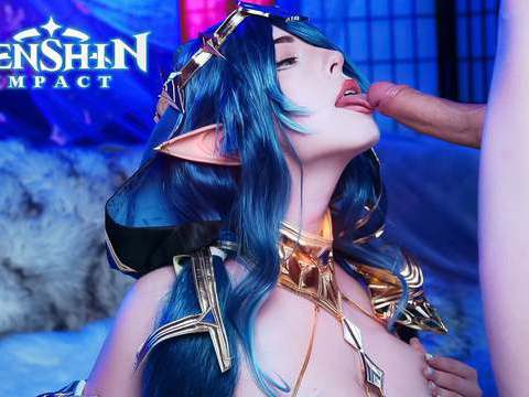 Find-Best-Pussy.com presents: Genshin impact. layla swallows a big cock down her throat - mollyredwolf