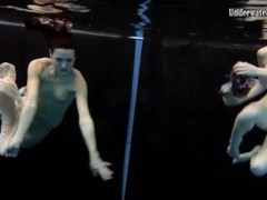 Find-Best-Pussy.com presents: Skinny teens swim in the deep pool naked