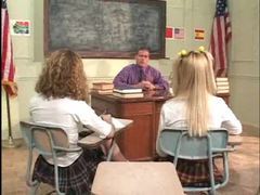 Find-Best-Pussy.com presents: Schoolgirls on the desk having teacher sex