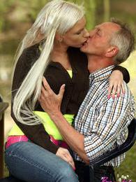 Find-Best-Pussy.com presents: Horny blonde teenage beauty riding an old stiff schlong