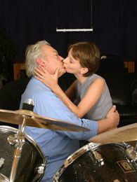 Find-Best-Pussy.com presents: Teenie tasting the cumload from a grey old male drummer