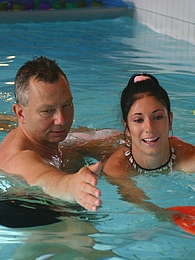 Find-Best-Pussy.com presents: Brunette teenage beauty fucked by a horny swim teaching paps
