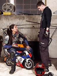 Find-Best-Pussy.com presents: Shy teenage biker chick fucks the horny mechanic hardcore