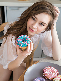 Find-Best-Pussy.com presents: If you are a fan of skinny girls, check out how this cute little doll poses and teases totally naked in the kitchen.