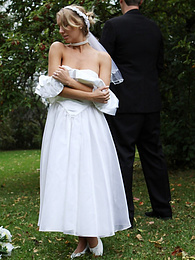 Find-Best-Pussy.com presents: Blonde bride Hayley Marie Coppin gets naked on a lawn while taking her vows